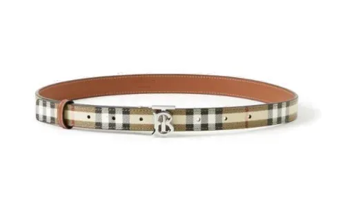 Burberry Calfskin Leather Belts Women's Beige Width 2cm