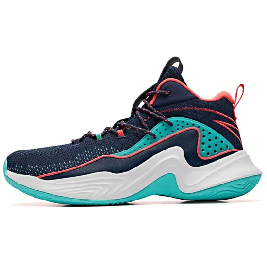 ANTA Thompson Series Basketball Shoes Men Mid-Top Blue Green Red