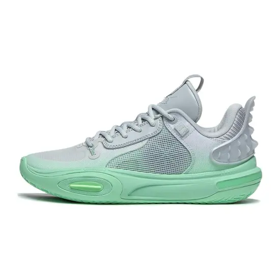 LINING All City 11 Youth Basketball Shoes Unisex Low-Top Gray Green