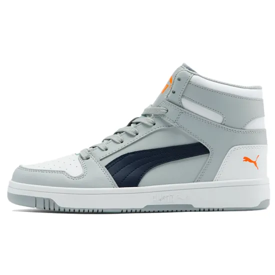Puma Rebound Layup Basketball Shoes Unisex High-top White/Gray
