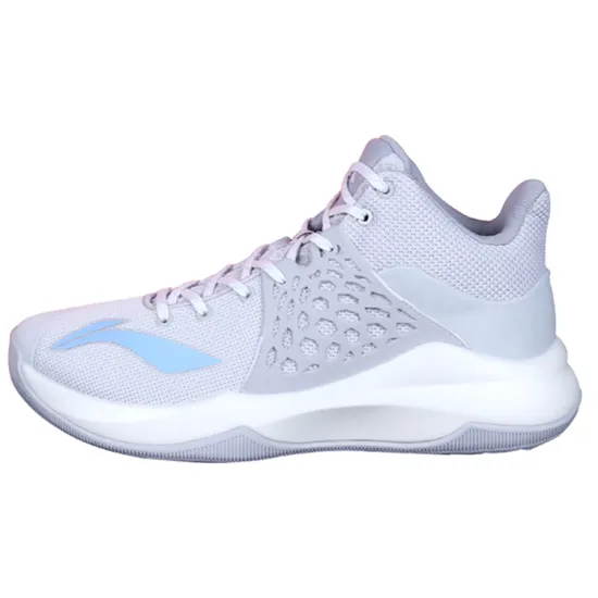 LINING SONIC 1 Basketball Shoes Men Mid-Top Microcrystalline Gray/New Aurora Blue/Standard White