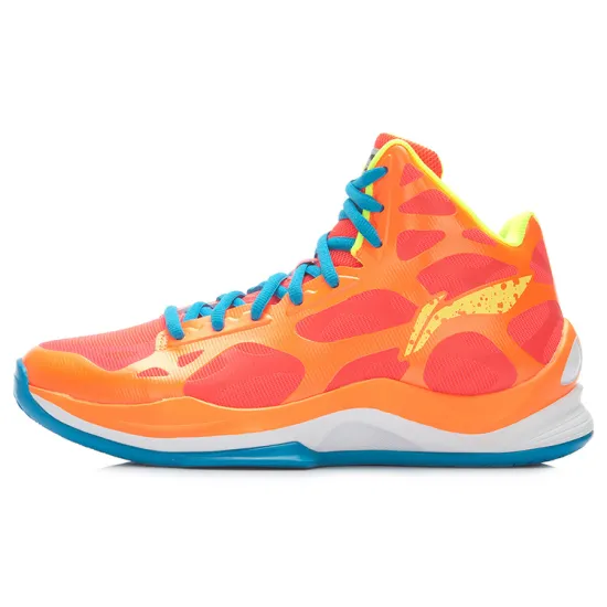 LINING SONIC 3 Basketball Shoes Men Mid-Top Orange/Blue