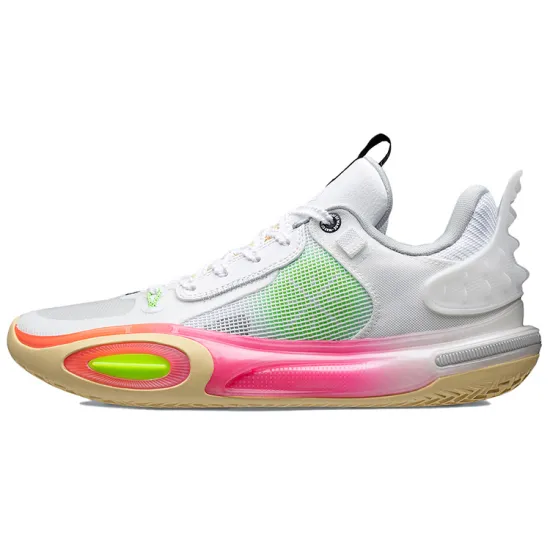 LINING All City 11 Basketball Shoes Men Low-Top White Pink