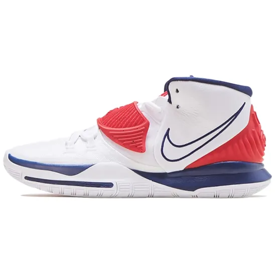 Nike Kyrie 6 Basketball Shoes Unisex Mid-top White/Blue/Red
