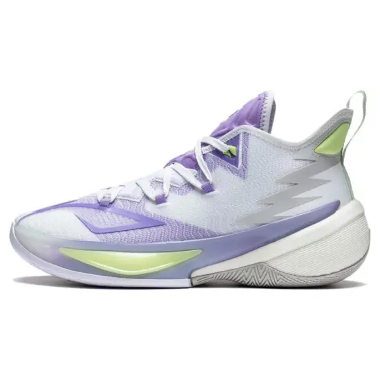 LINING Power 9 Basketball Shoes Men Mid-Top Standard White/Lavender