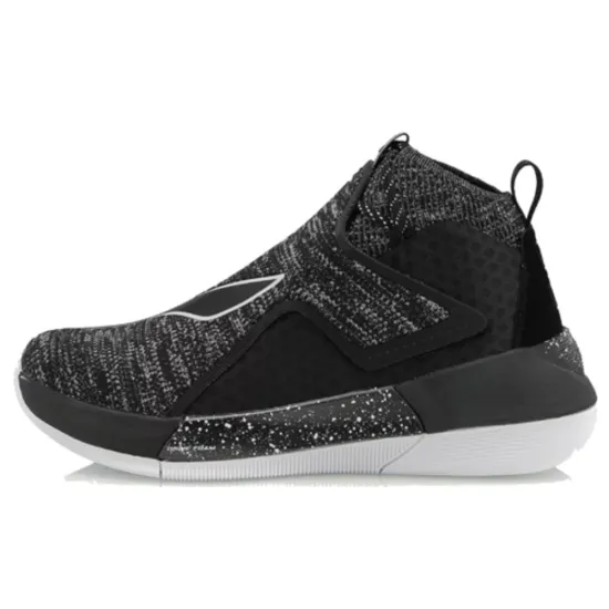LINING YuShuai 12 Basketball Shoes Men High-Top Black White