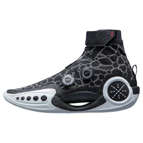 LINING WOW 9 Basketball Shoes Men High-Top Black White
