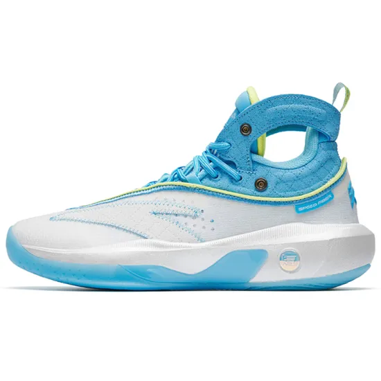 ANTA KT8 Basketball Shoes Men High-Top ANTA White/Clear Spring Blue/Sunshine Yellow