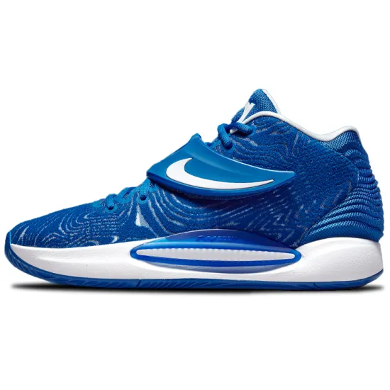 Nike KD 14 Basketball Shoes Men Mid-top White/Royal Blue/Fern Green