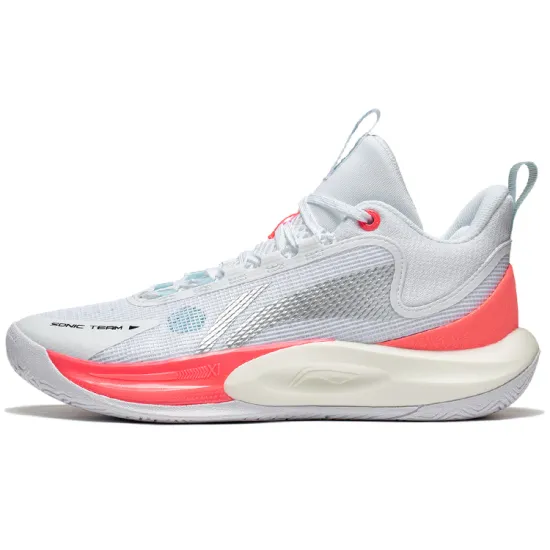 LINING SONIC Team Basketball Shoes Men Mid-Top Standard White