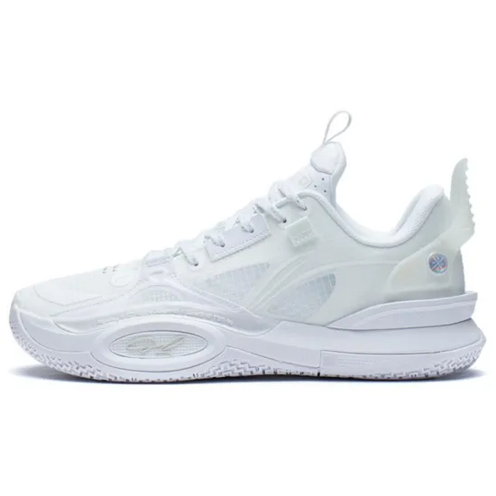 LINING All City 10 Basketball Shoes Men Low Top Standard White/Antarctic Gray