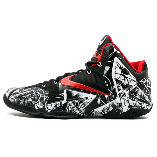 Nike Lebron 11 Basketball Shoes Men Low-top White/University Red/Black
