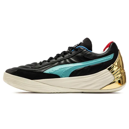 PUMA Fusion Nitro Basketball Shoes Unisex Low-top Black/Blue/Green/Gold