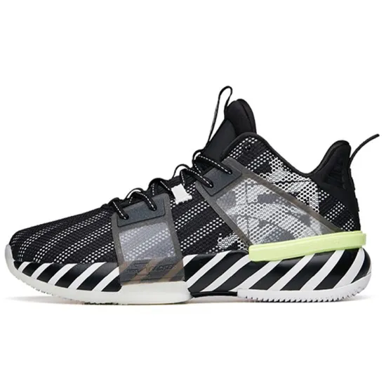 ANTA Impact 1 Basketball Shoes Men Mid Top Black/ANTA White
