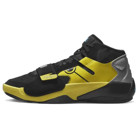 Jordan Zion 2 Basketball Shoes Men Mid-top Black/yellow/blue/silver