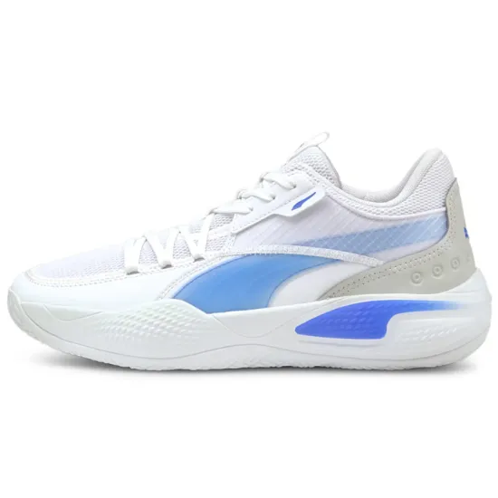 Puma Court Rider 1.0 Basketball Shoes Men Low-top White/Royal Blue