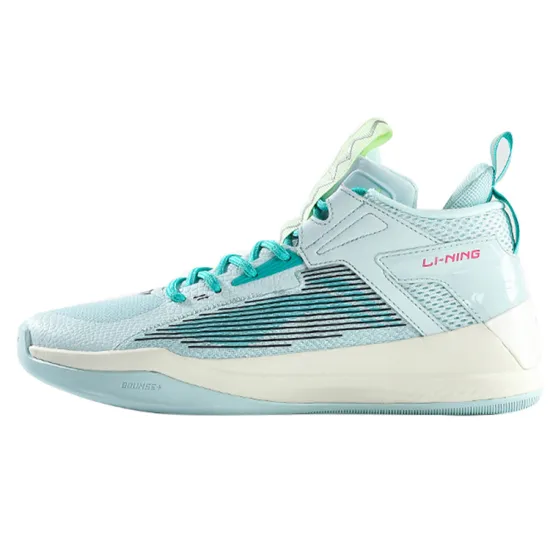 LINING Raid Basketball Shoes Men Low-Top Standard White/Crystal Blue