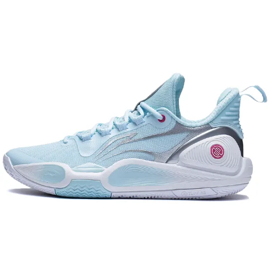 LINING Speed 9 Basketball Shoes Men Low-Top Aqua Blue/Silver