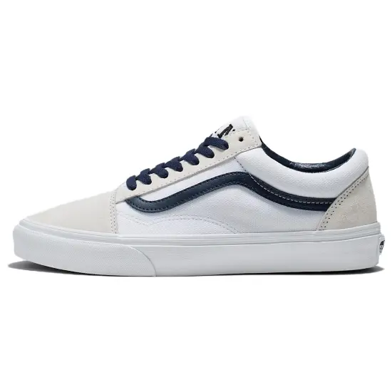 Vans Old Skool Skateboarding Shoes Unisex Low-top White/Royal Blue