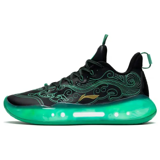 LINING YuShuai 14 Boom Basketball Shoes Men Low-Top Black/New Mint Green