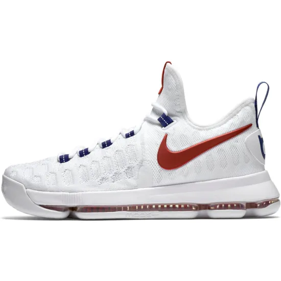 Nike KD 9 Basketball Shoes Men Low-top White/University Red/Blue