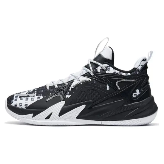 XTEP Counterattack 1st Generation-V2 Basketball Shoes Men Mid-Top Black White