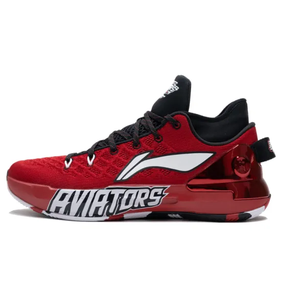 LiNing Yushuai 13 CBA League PE Durable Breathable Low Top Basketball Shoes Red