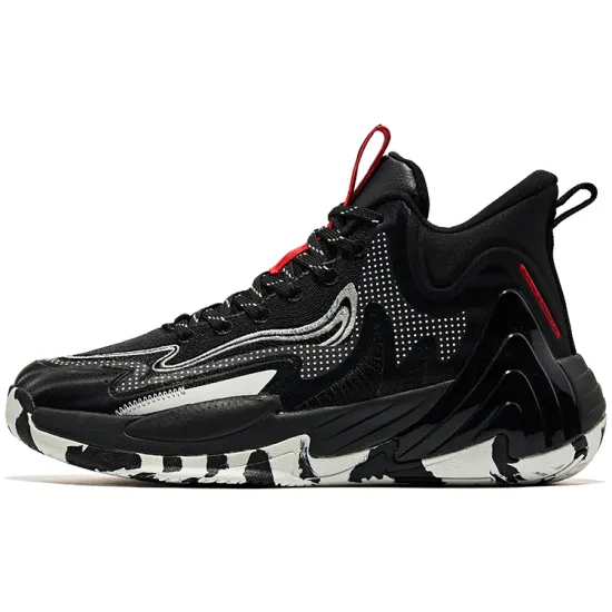 Erke Basketball Shoes Men Mid-Top Jet Black/Pencil Gray