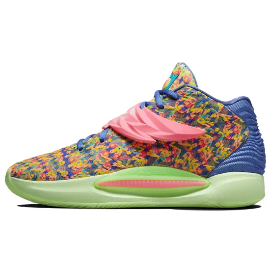 Nike KD 14 Basketball Shoes Men Mid-top Blue/green/yellow/pink