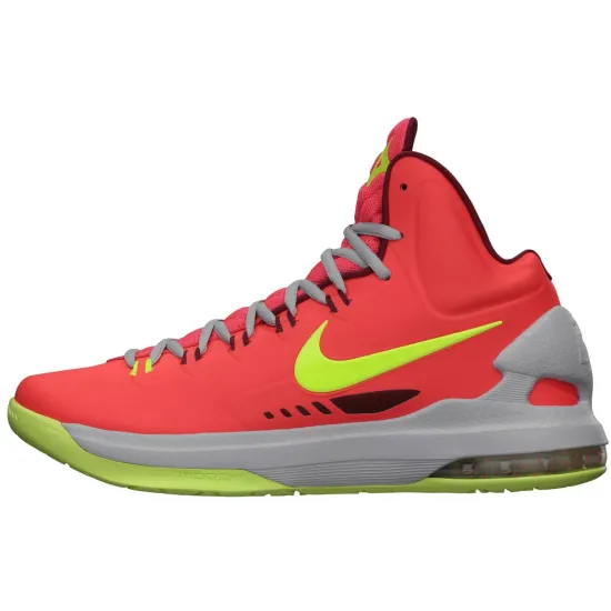 Nike KD 5 Basketball Shoes Men Mid-top Bright Red/yellow/wolf Gray