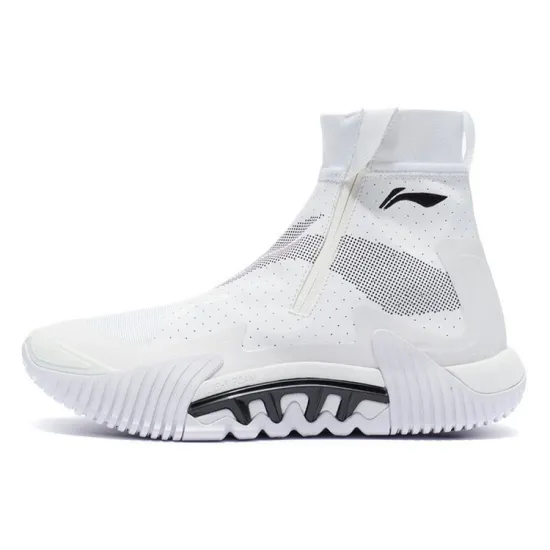 LiNing Badfive 2 Wear Resistant Slip Resistant High Top Performance Basketball Shoes Men's Standard White