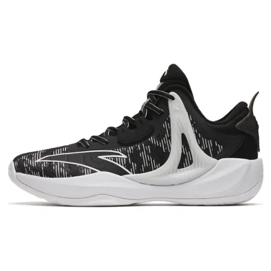 ANTA Hussars 8 Basketball Shoes Men Low-Top Black White