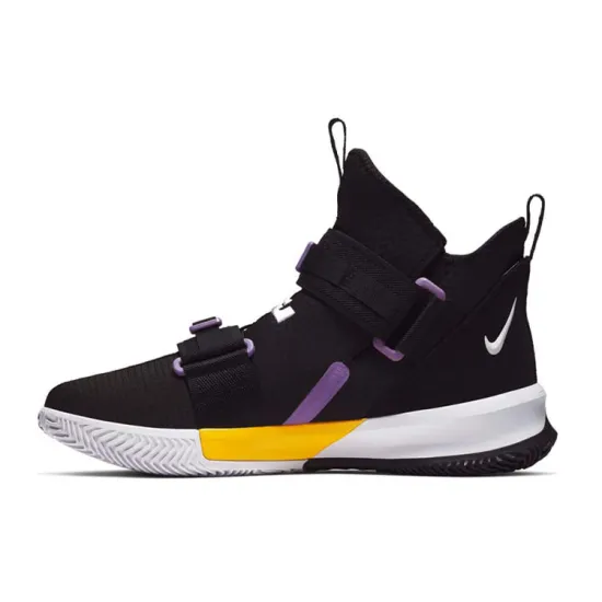 Nike Zoom Soldier 13 Basketball Shoes Men Mid-top Black/Purple/Gold