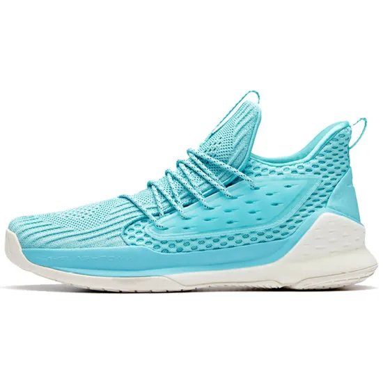 ANTA Water Flower 1 Basketball Shoes Men Low-Top Chlorine Blue/Ivory White