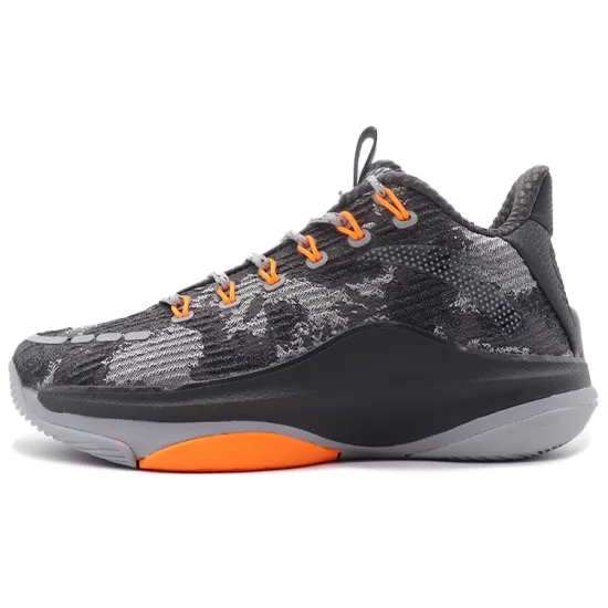 ANTA Basketball Shoes Men Mid-Top Gray/Orange