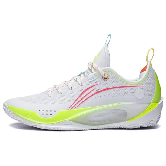 LINING Wade 808 2 Basketball Shoes Men Low-Top Standard White/Fluorescent Fruit Red