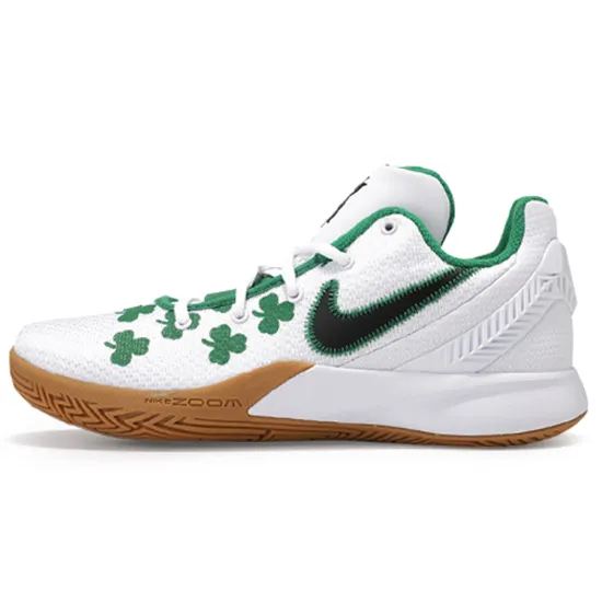 Nike Flytrap 2 Basketball Shoes Men Low-top White/black/Cape Verdean Aloe Vera Green/rubber Light Brown