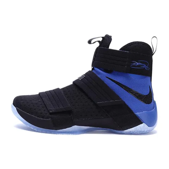 Nike Zoom Soldier 10 Basketball Shoes Men High-top Black/Blue