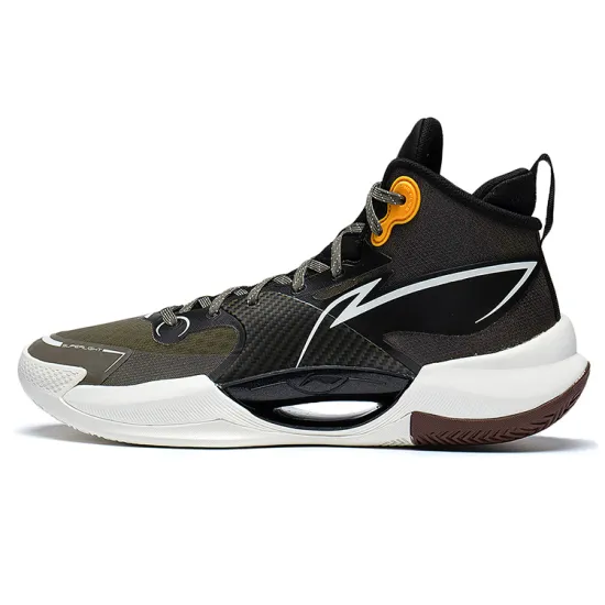 LINING Ultra Light Basketball Shoes Men Mid-Top Black Green