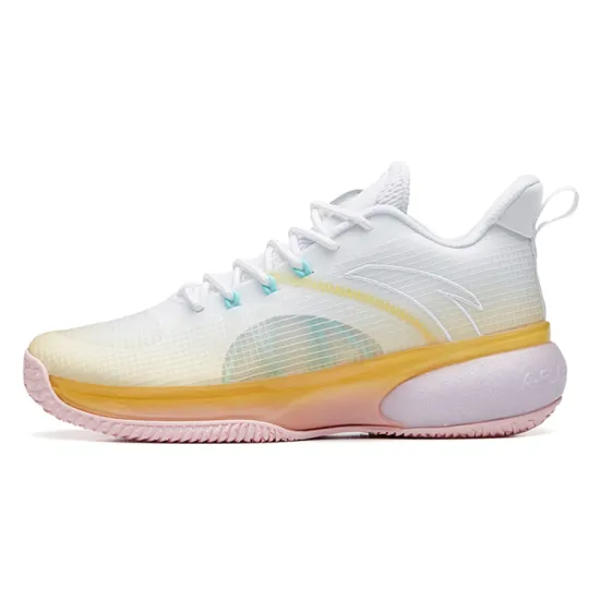 ANTA Basketball Shoes Men Low-Top ANTA White/Light Yellow