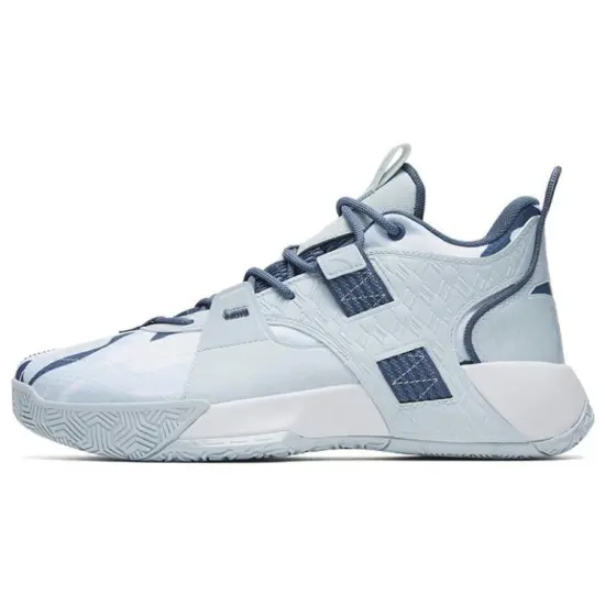 Anta Speedy 2 Generations Cushioning Wear-Resistant Mid-Top Basketball Shoes Men's Light Dusty Gray