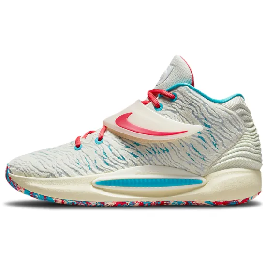 Nike KD 14 Basketball Shoes Unisex Mid-top White/Red/Blue