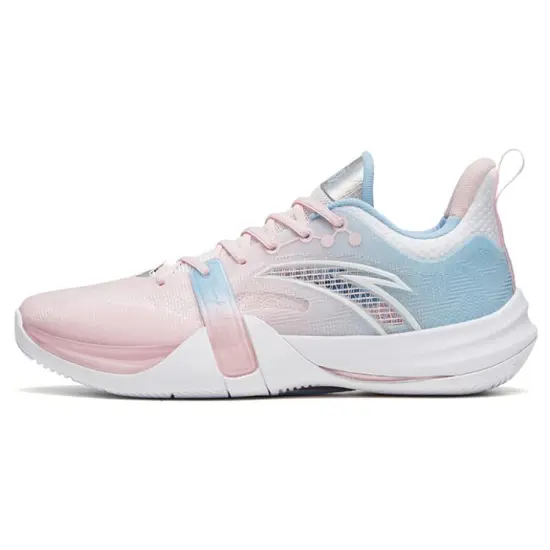 ANTA Basketball Shoes Men Low-Top Pink Blue