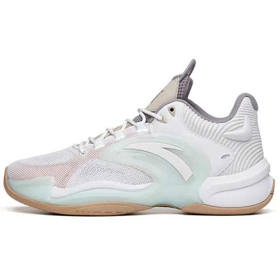 Anta Hear Wave 3 Cushioned Slip Resistant Low Top Basketball Shoes Men's Gray White