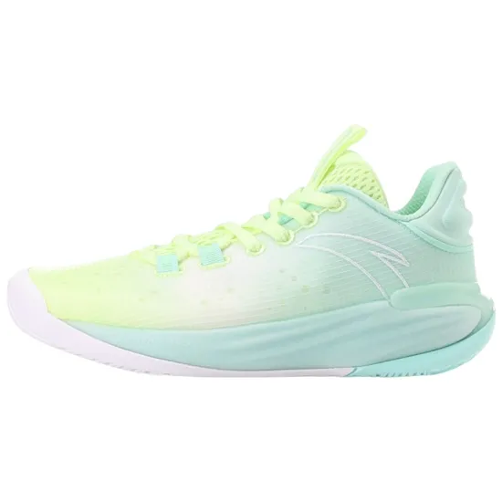 ANTA Basketball Shoes Men Low-Top Fluorescent Night Green/Light Sand Green