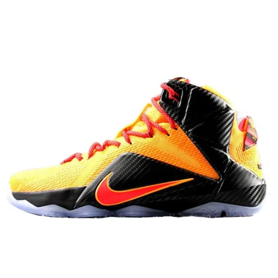 Nike Lebron 12 Basketball Shoes Men Mid-top Black/yellow