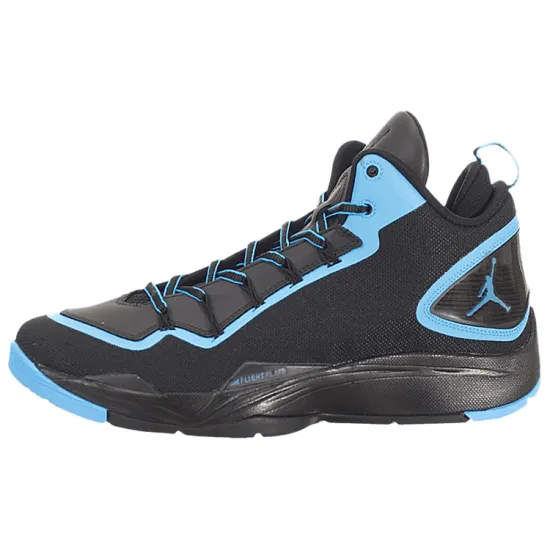 JORDAN Super Fly 2 Basketball Shoes Unisex Mid-Top Black Blue