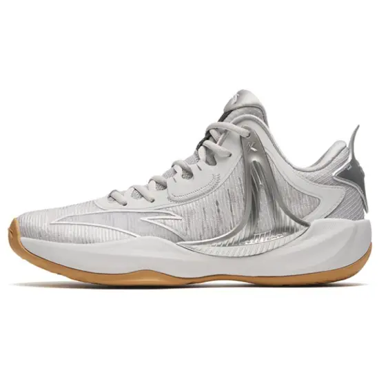 ANTA Hussars 8 Basketball Shoes Men Low-Top White Silver