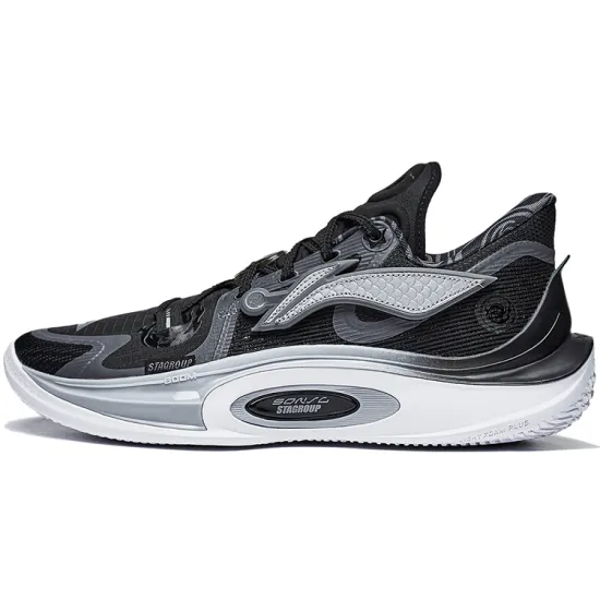 LINING Sonic 11 STA Basketball Shoes Men Low-Top Black/Shadow Gray