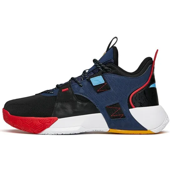 ANTA Speedy Basketball Shoes Men Low-Top Black/Coastal Blue